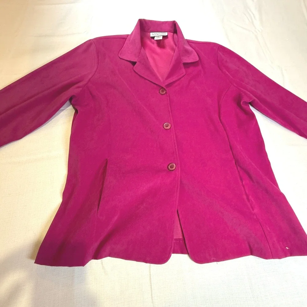 Vintage‎ Notations Pink Blazer Jacket Large Y2K Careercore